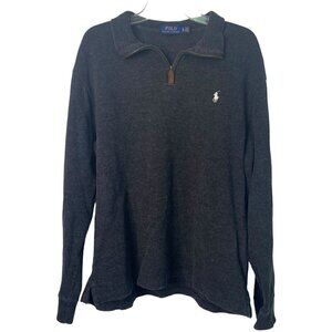 Polo Ralph Lauren Men's Size XL 1/4 Zip Pullover Knit Sweater Charcoal Gray